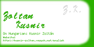 zoltan kusnir business card